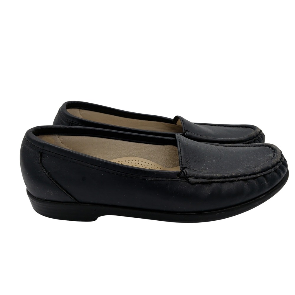 SAS Simplify Womens Black Leather Loafers Tripad Comfort Shoes Size 7.5 M‎ USA